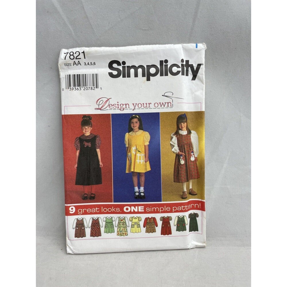 Simplicity Pattern 7821 Design Your Own Childs Blouse Jumper Sz 3 4 5 6 Pattern